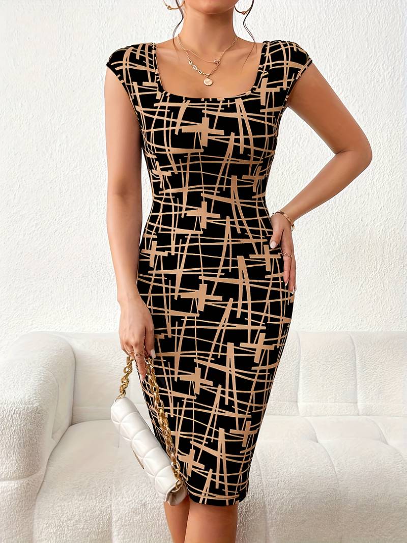 Anny - Square neck bodycon dress