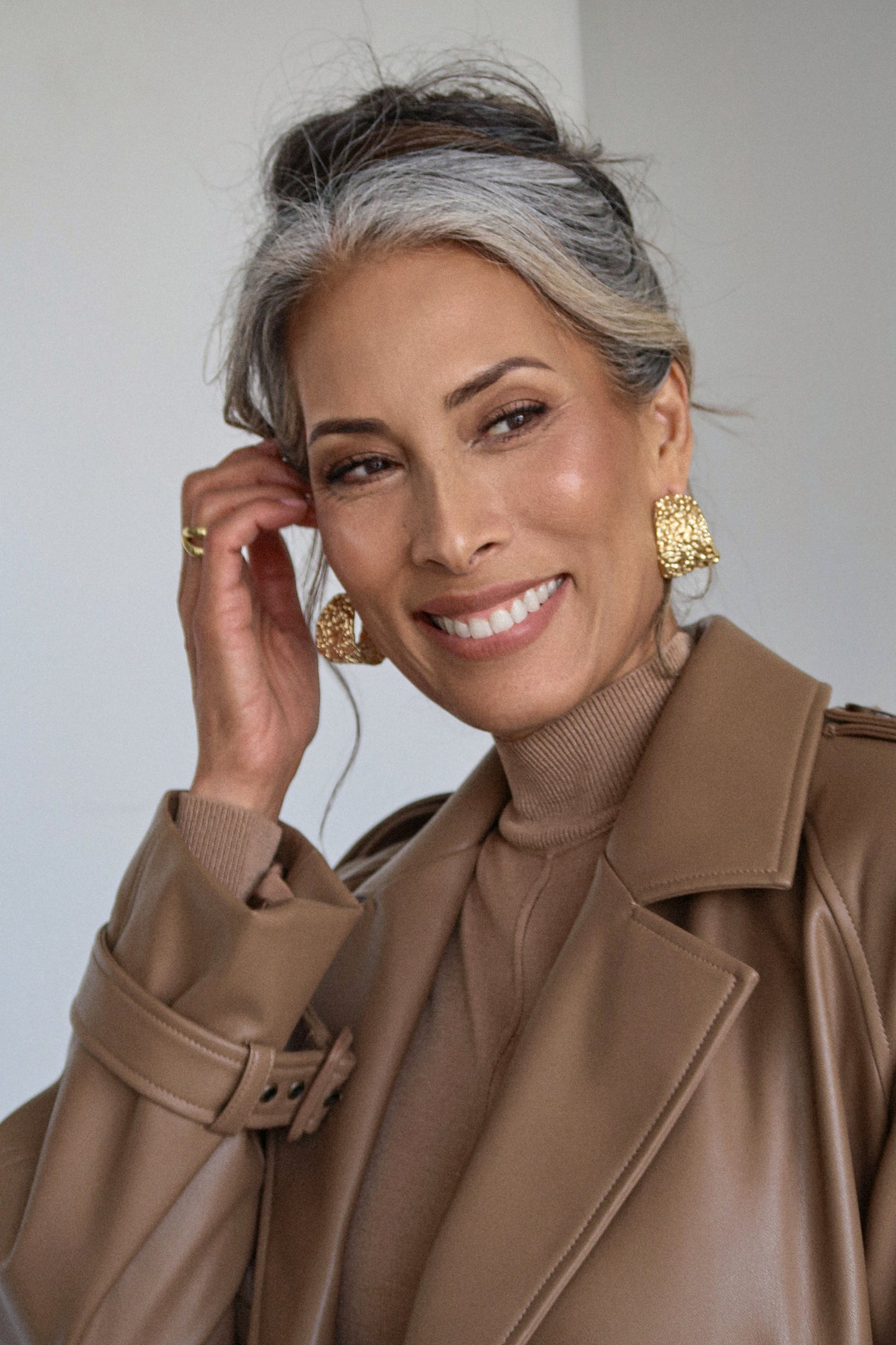 Gold Gilded Textured Hoop Earrings