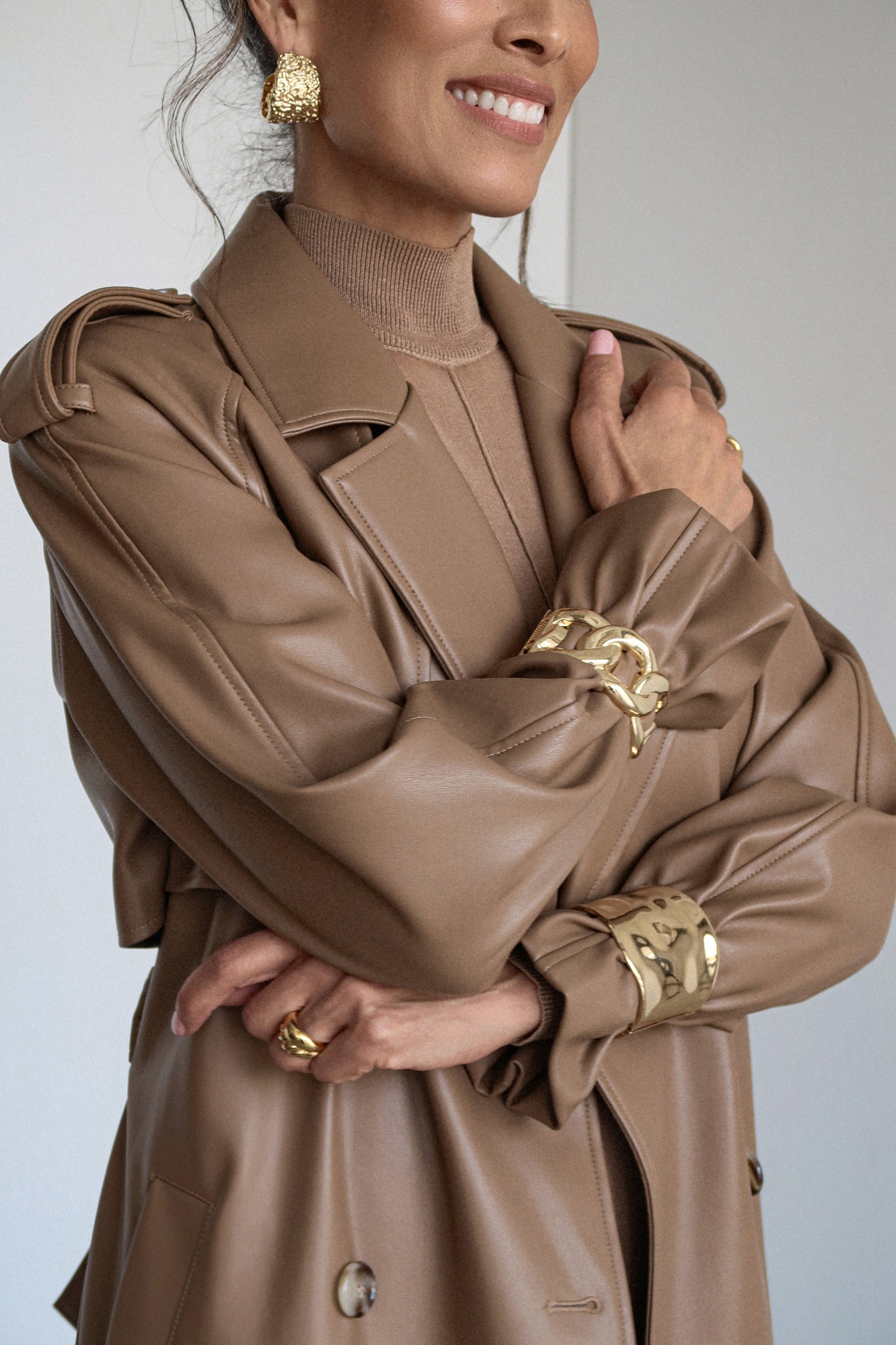 Gold Gilded Textured Hoop Earrings