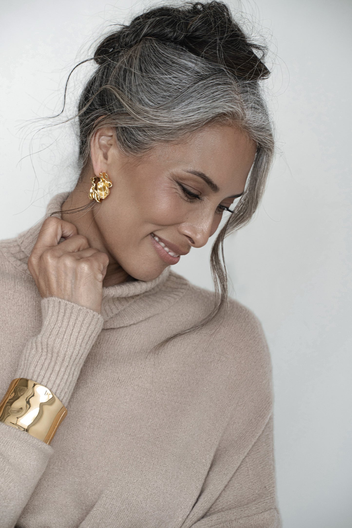 Gold Luminous Open Hoop Earrings