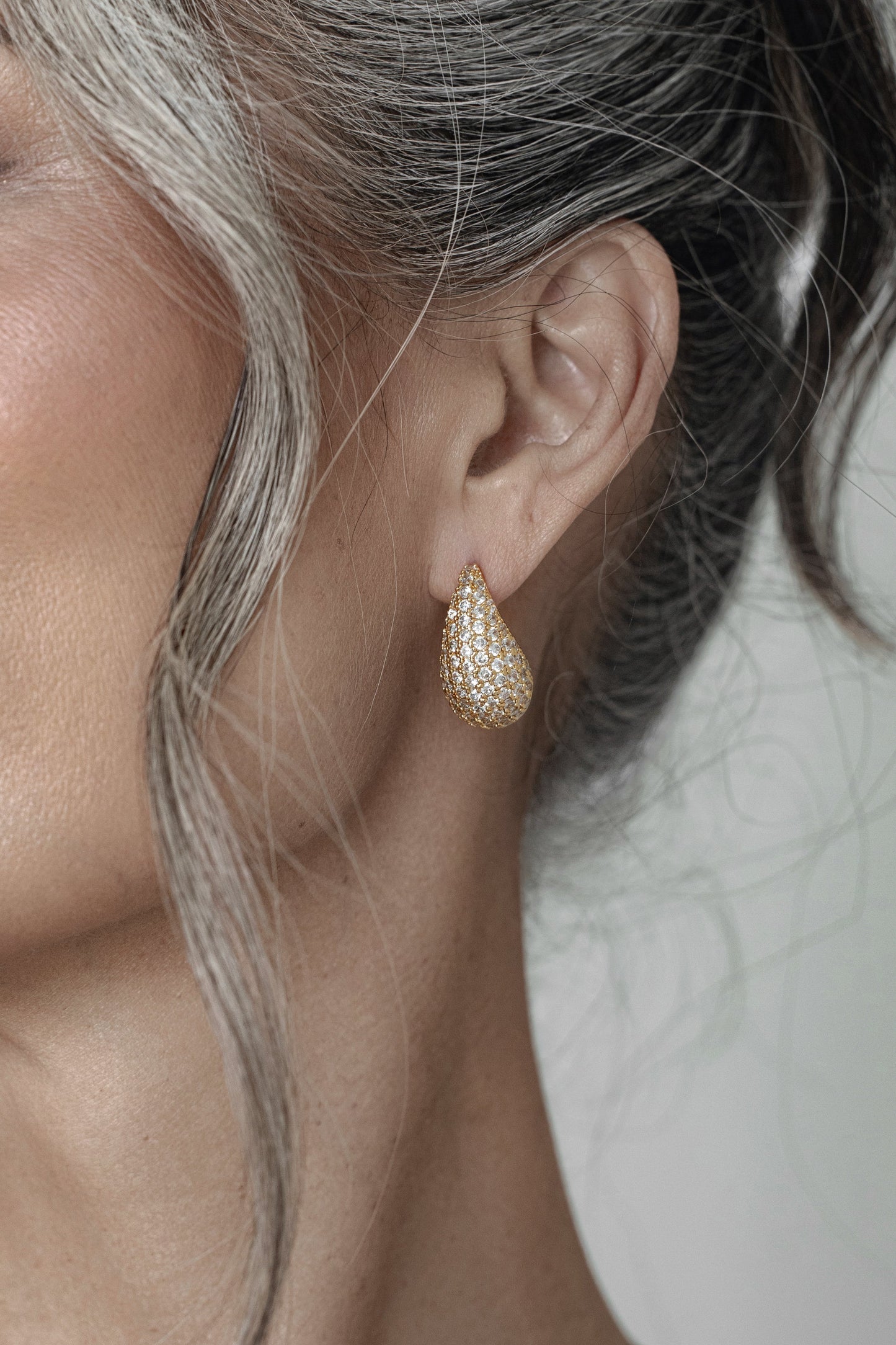 Gold Timeless Paved Earrings