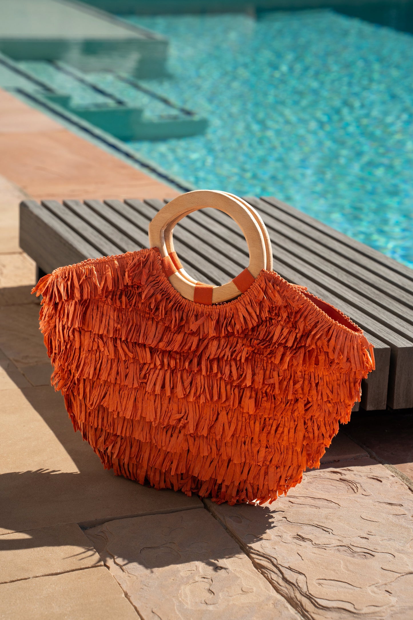 Coral Mediterranean Fringe Handbag