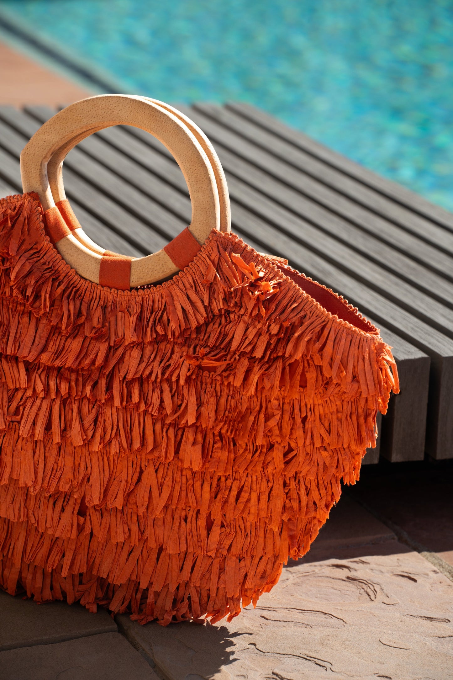 Coral Mediterranean Fringe Handbag