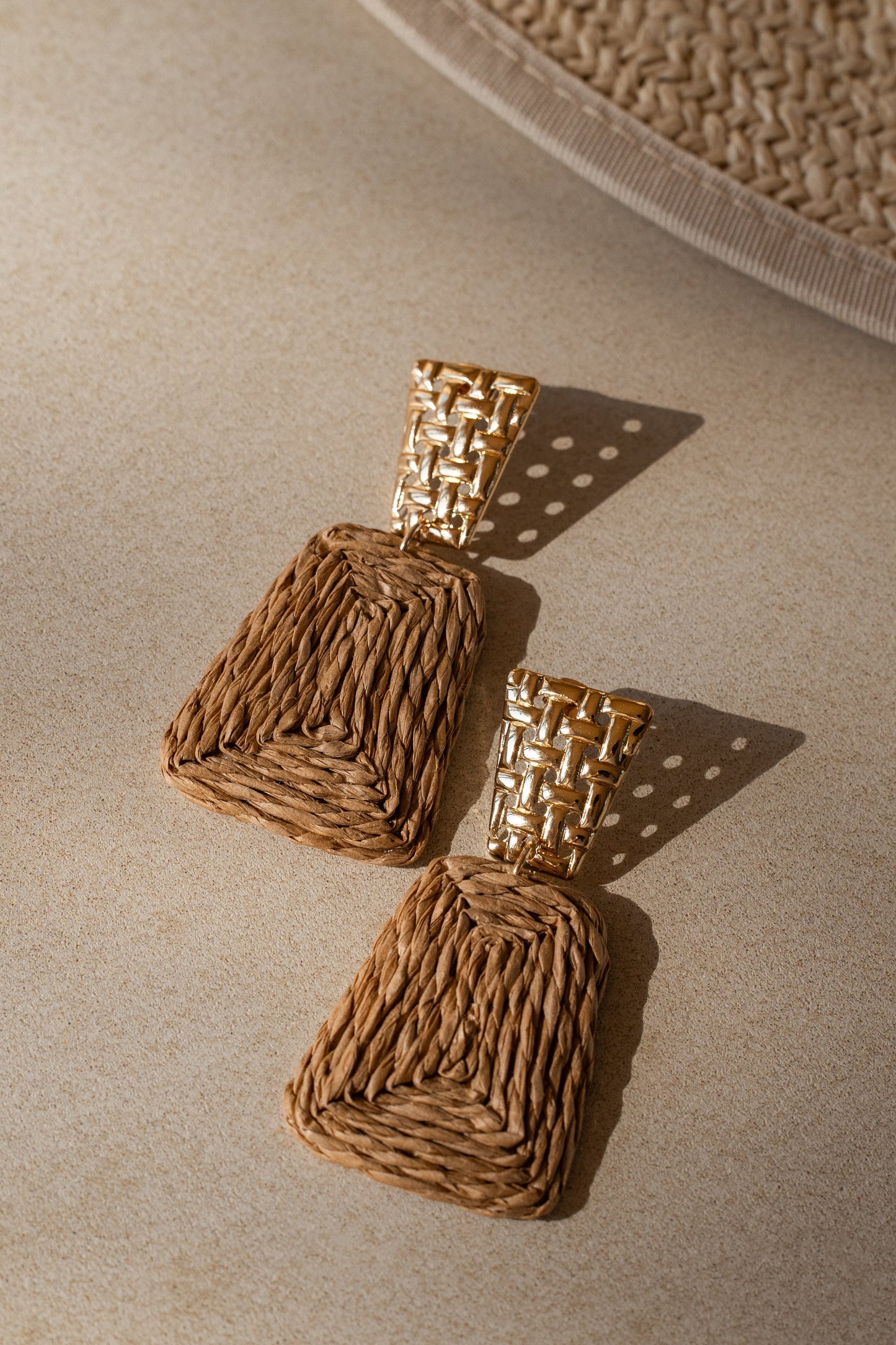 Khaki Nala Raffia Earrings