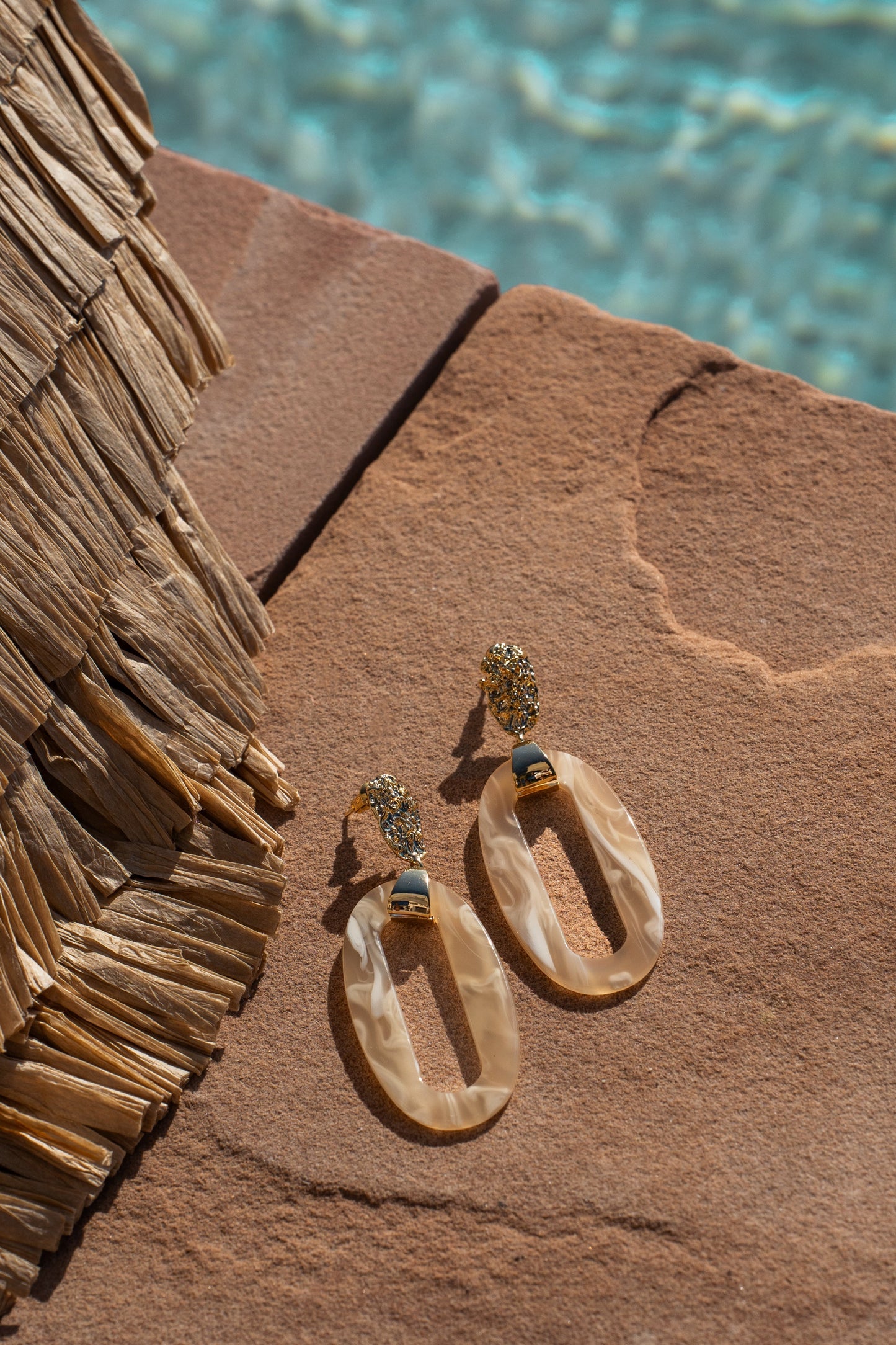 Gold On The Shore Dangle Earrings