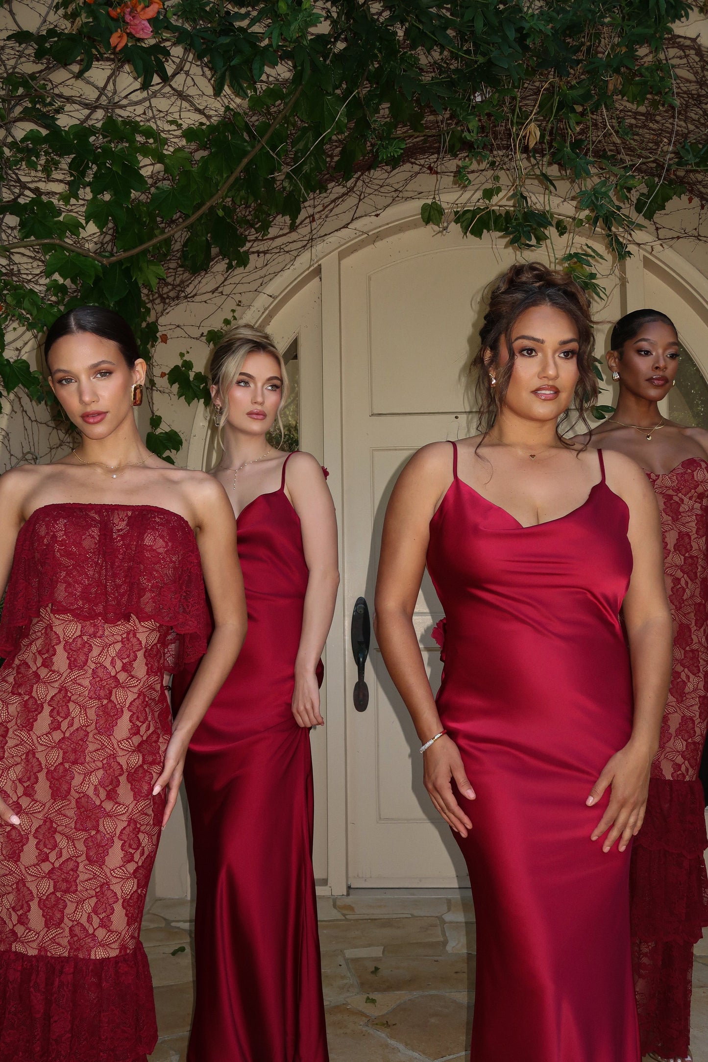 Red Down The Aisle Satin Gown