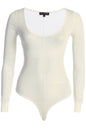 Ivory Nerida Sheer Knit Bodysuit