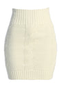 Ivory Empire Waist Cable Knit Skirt