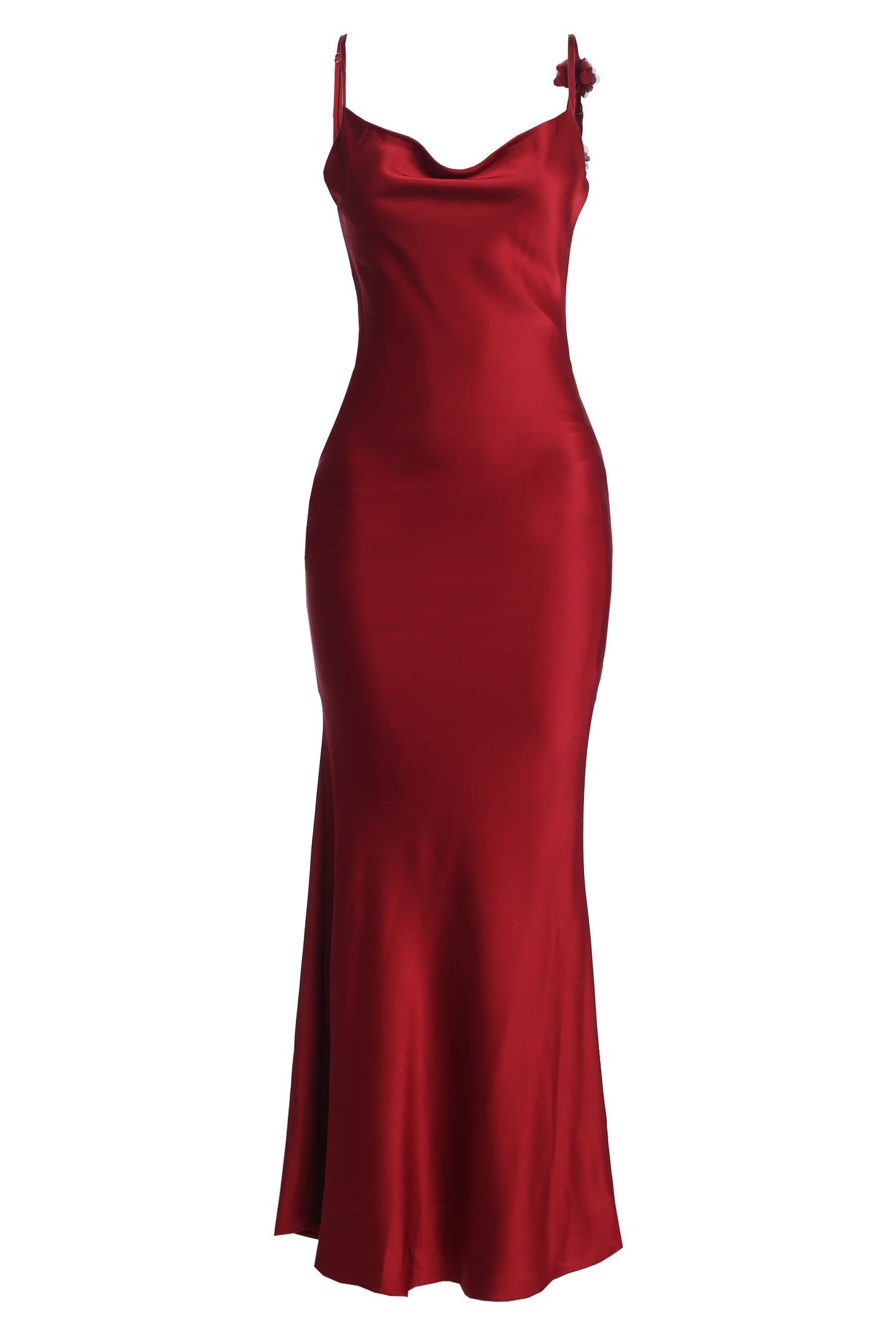 Red Down The Aisle Satin Gown