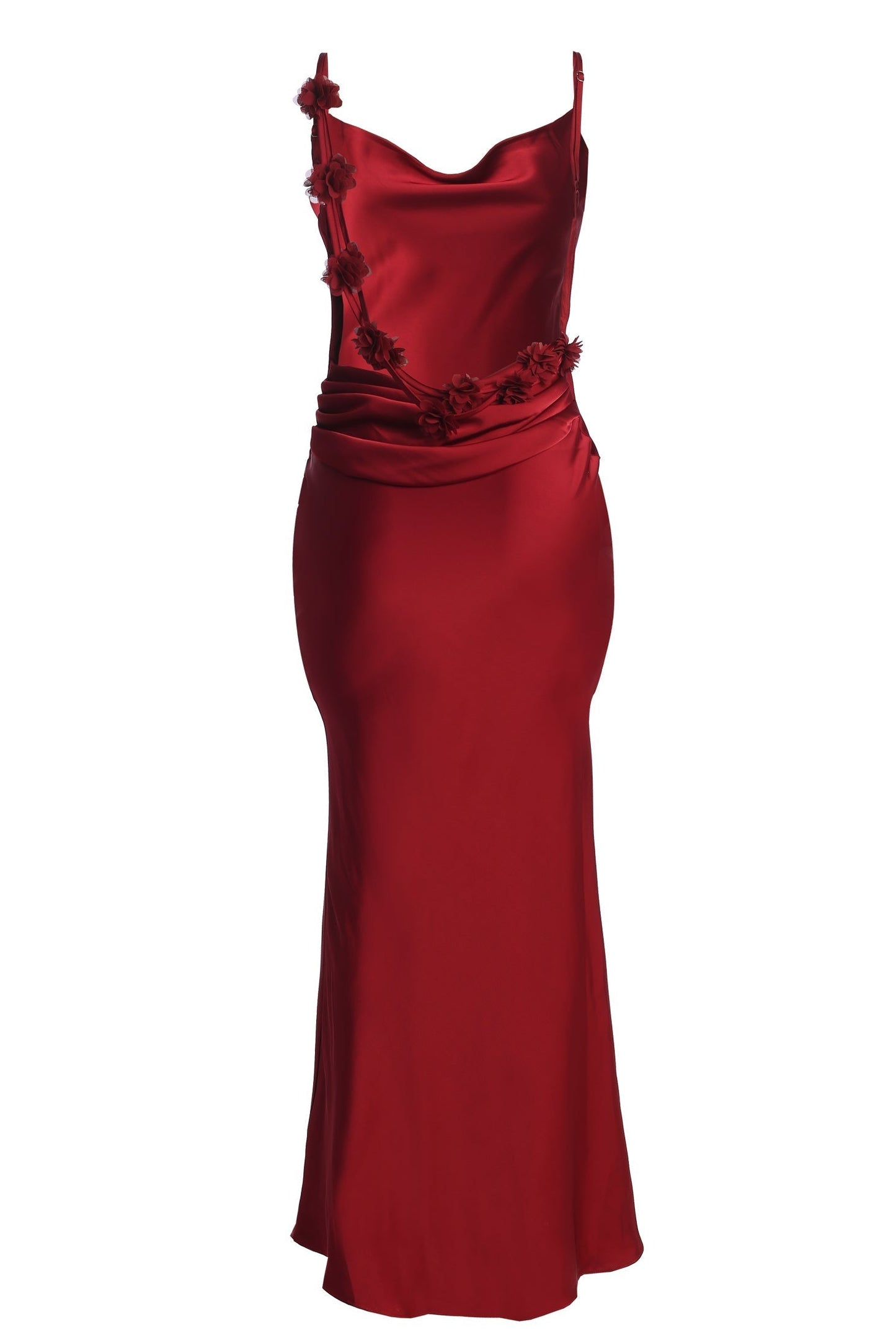 Red Down The Aisle Satin Gown