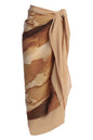 Tan Abstract Marine Print Sarong