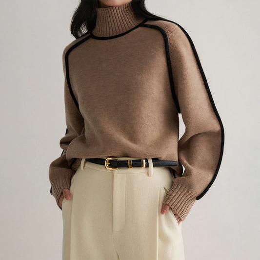 Bella - Colourblock Turtleneck Jumper