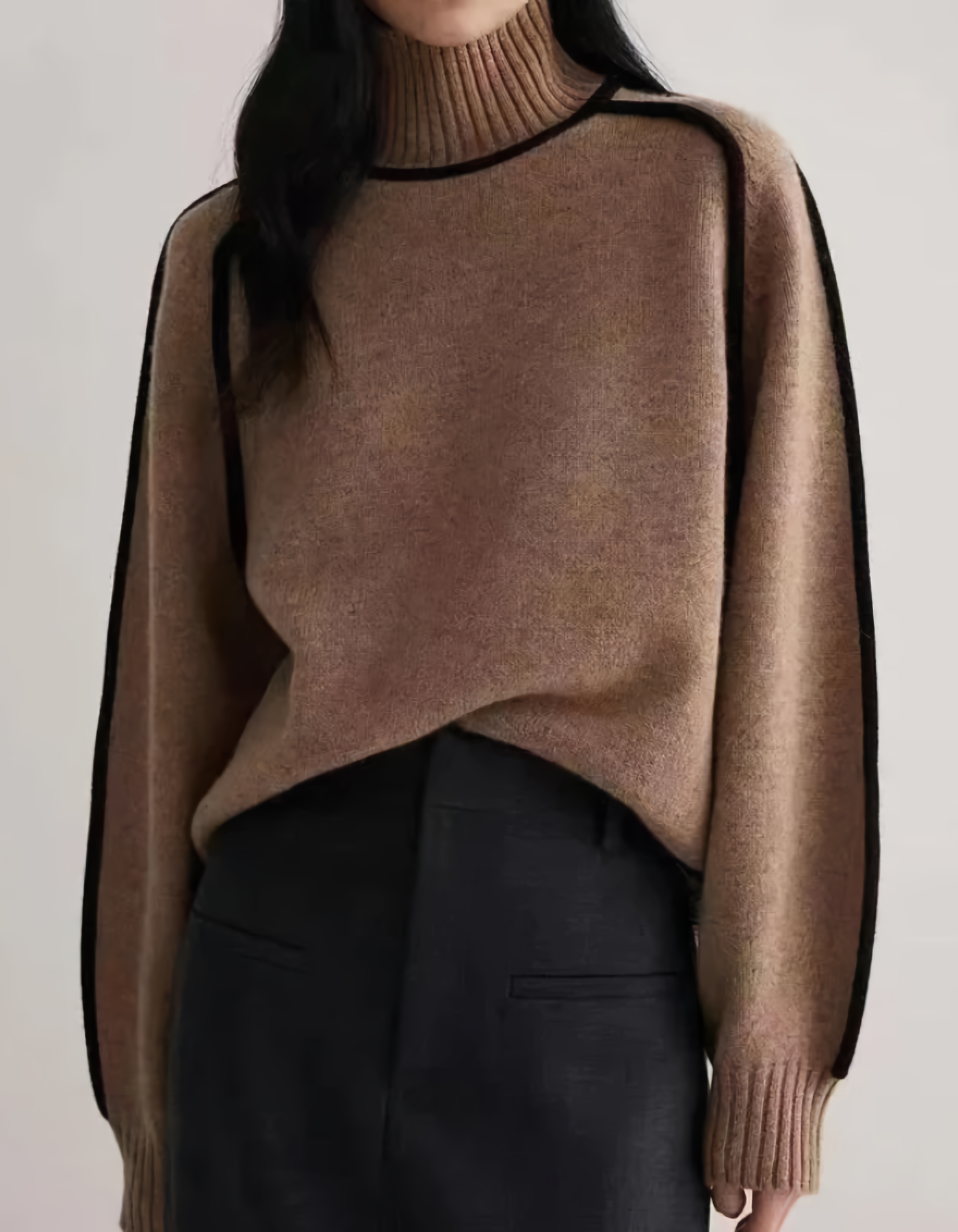 Bella - Colourblock Turtleneck Jumper