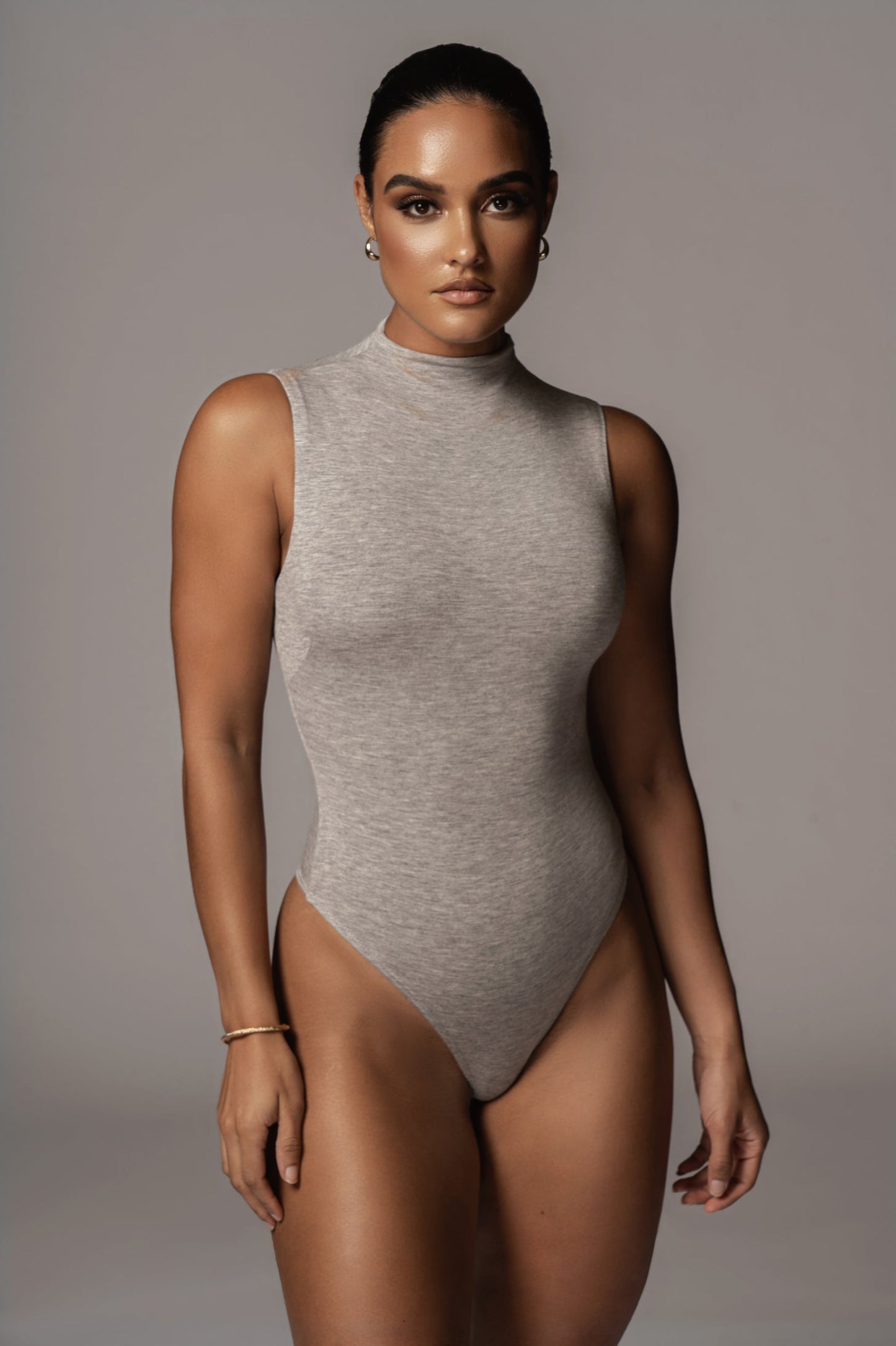 Jluxbasix Grey Ciela High Neck Bodysuit