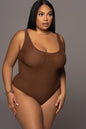 Chocolate Mesh Essential Tank Bodysuit Undergarment