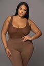 Chocolate Mesh Essential Tank Bodysuit Undergarment