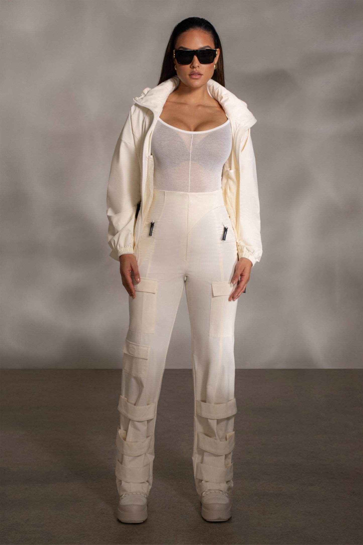 Ivory Nerida Sheer Knit Bodysuit