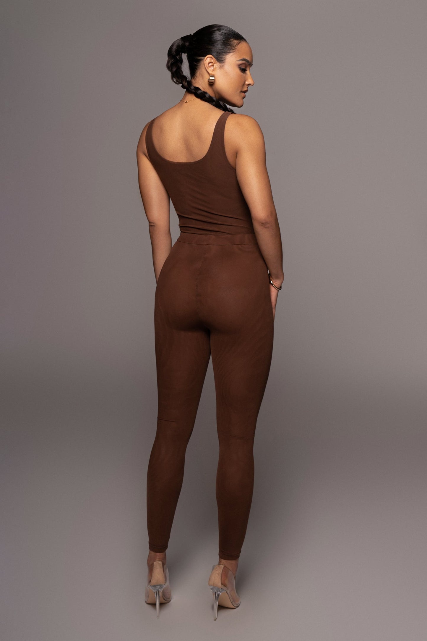 Chocolate Mesh Essential Tank Bodysuit Undergarment