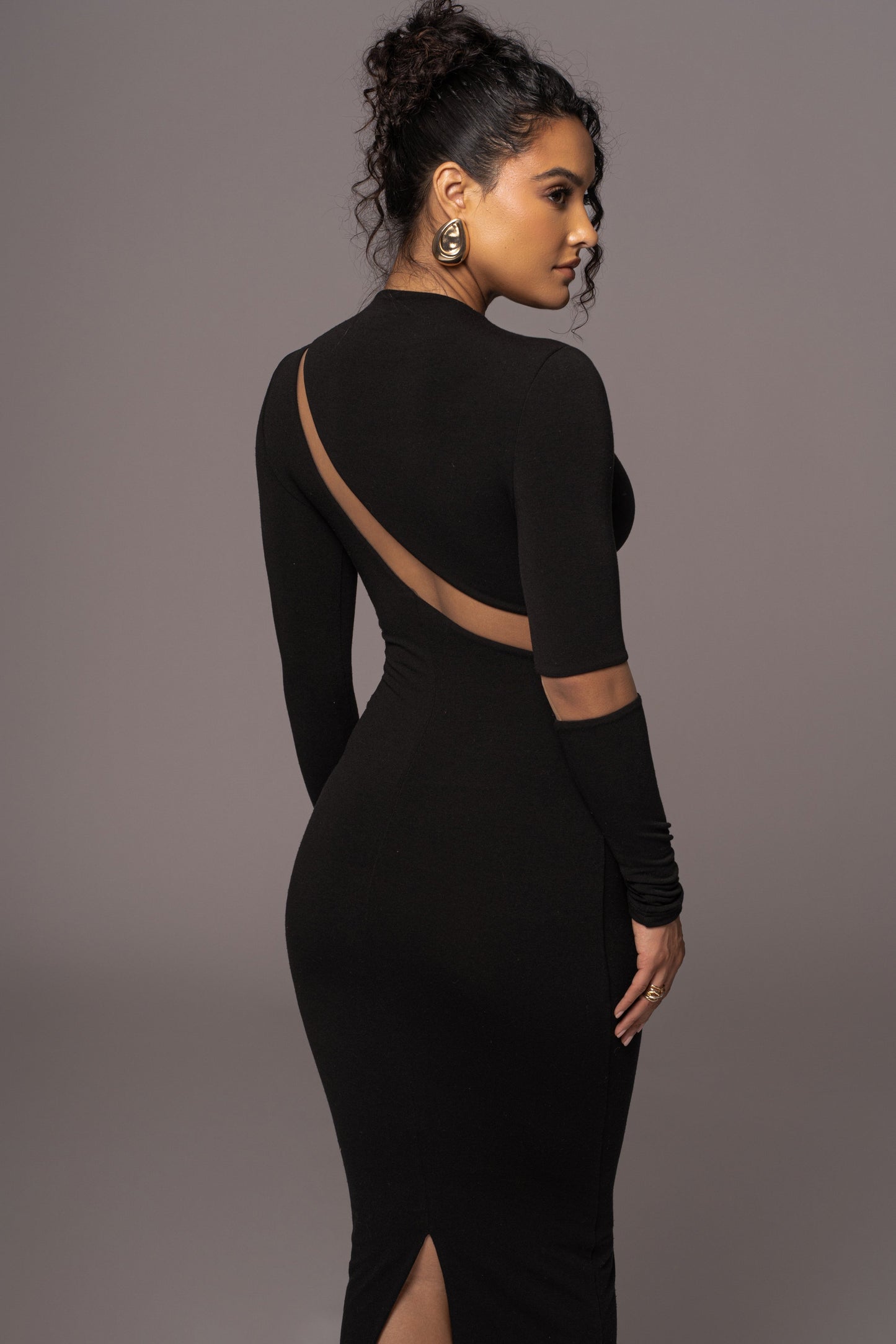 Noir Show Stopper High Neck Dress