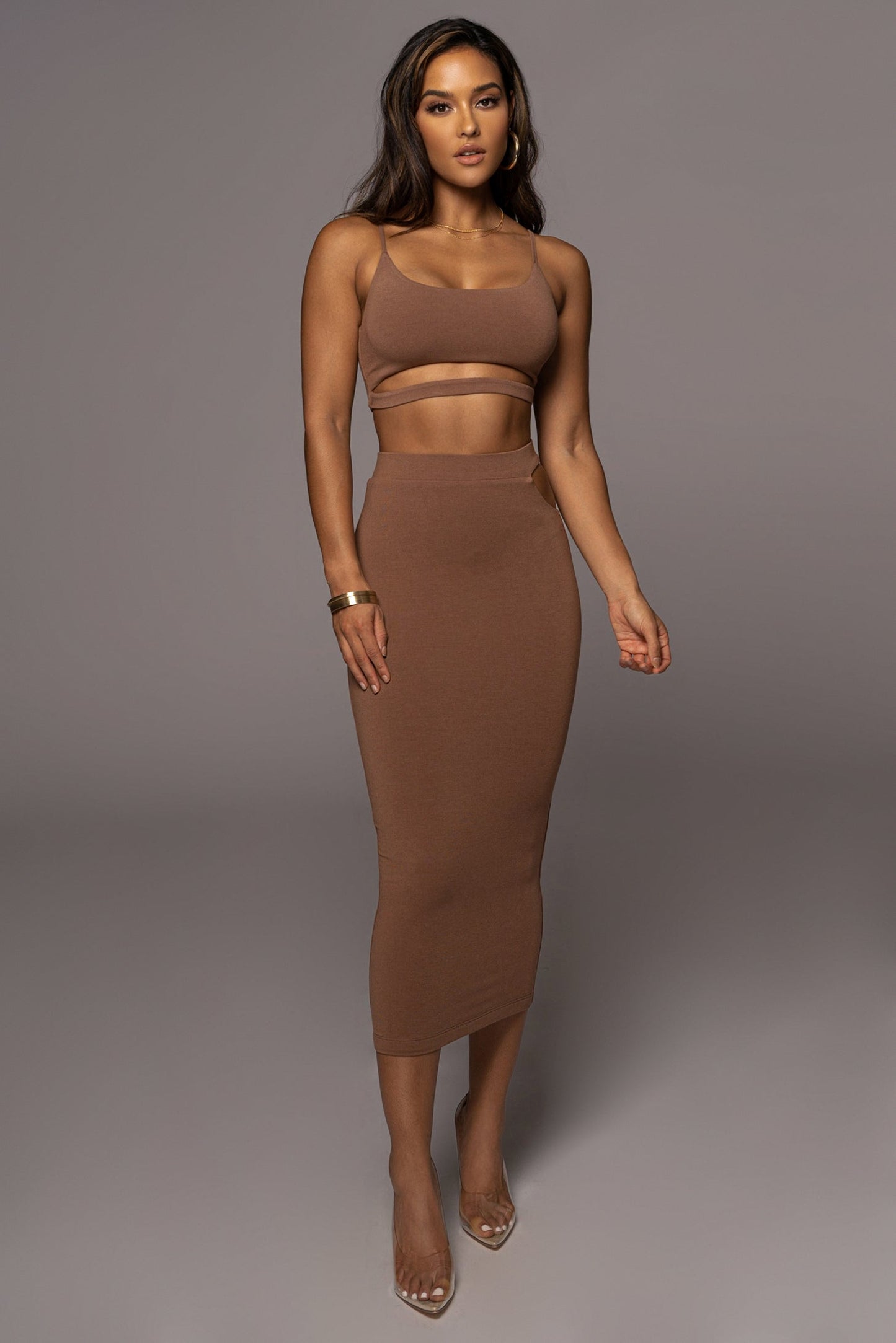 Pecan Eizelle Skirt Set