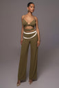 Olive Palm Beach Belted Linen Pants