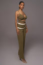 Olive Palm Beach Belted Linen Pants