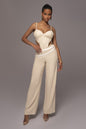 Natural Palm Beach Belted Linen Pants