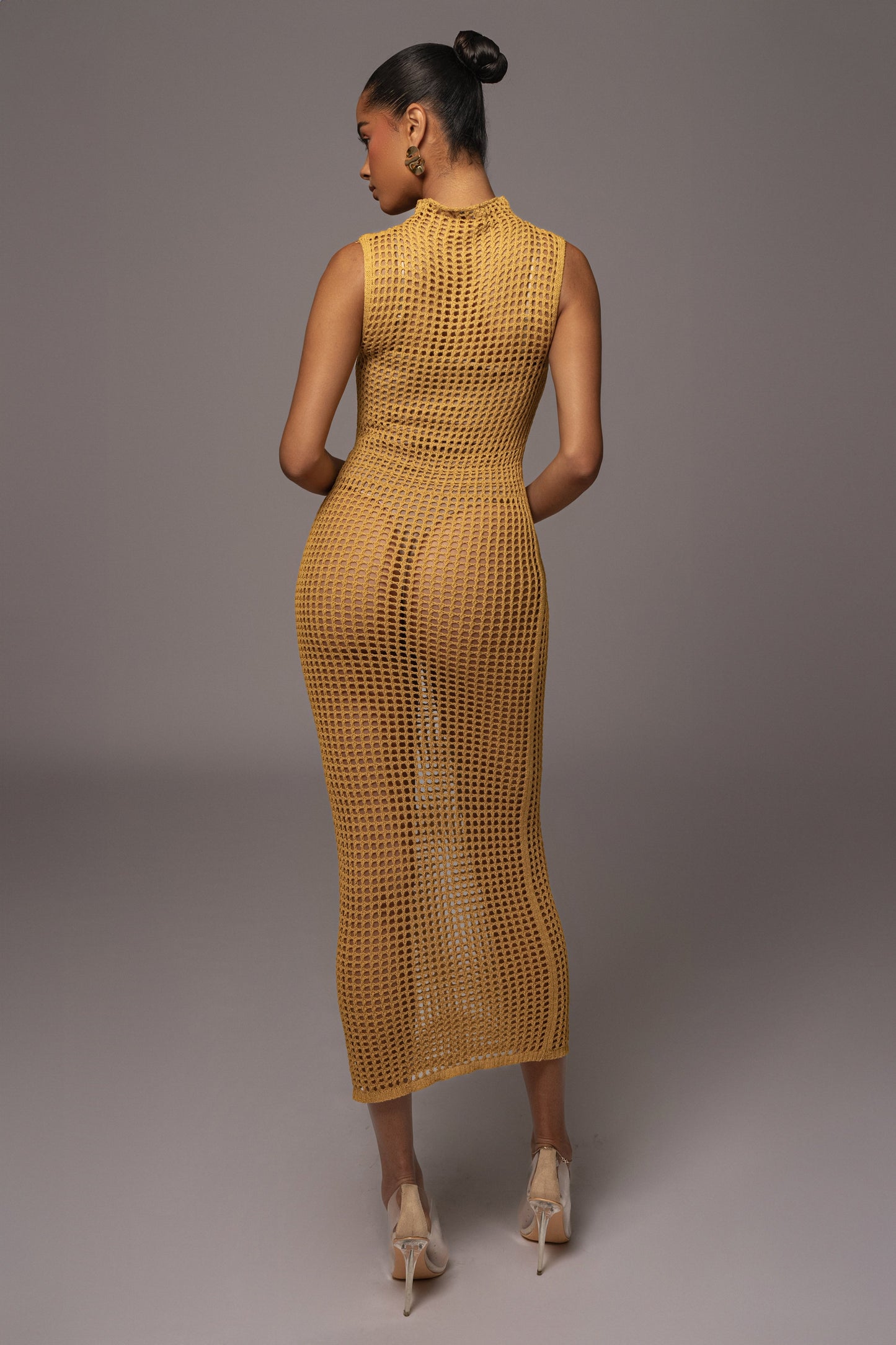 Yellow Pacific Tides Crochet Maxi Dress