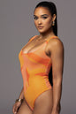 Orange Private Getaway Mesh Bodysuit