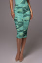 Green Costa Rica Floral Midi Skirt