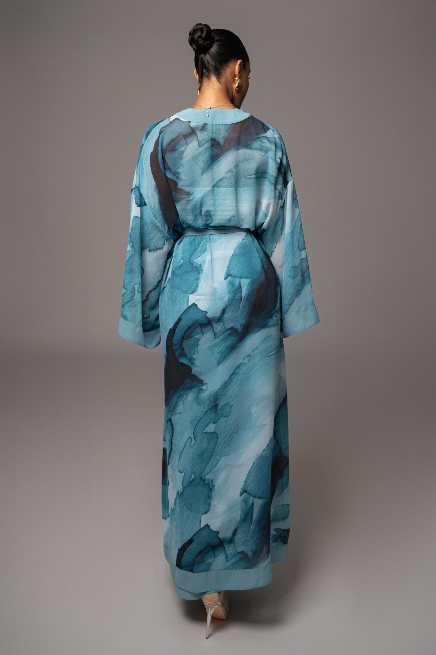 Blue Abstract Alissa Printed Duster