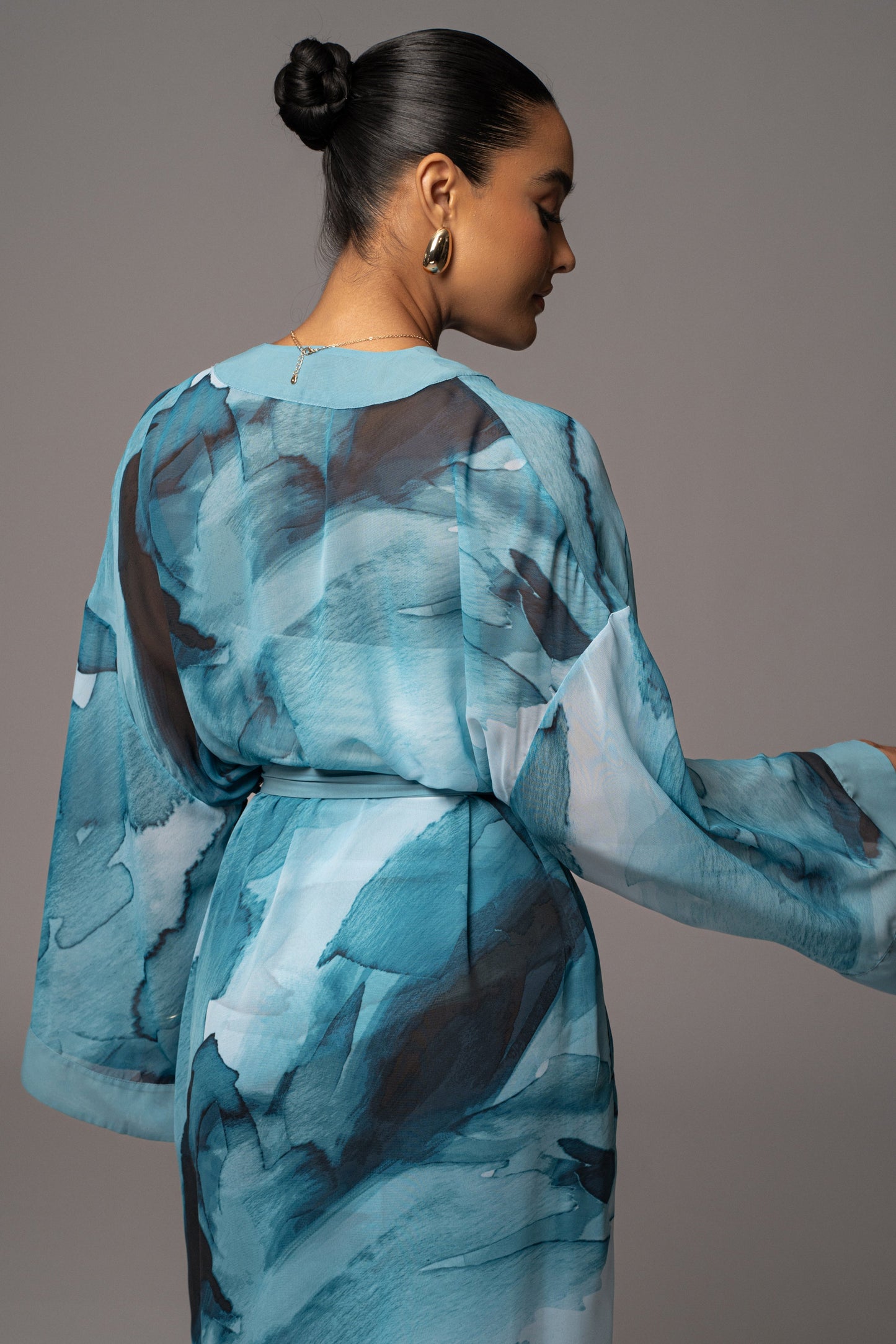 Blue Abstract Alissa Printed Duster