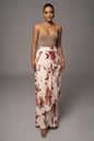 Cream Floral Kamira Tiered Skirt