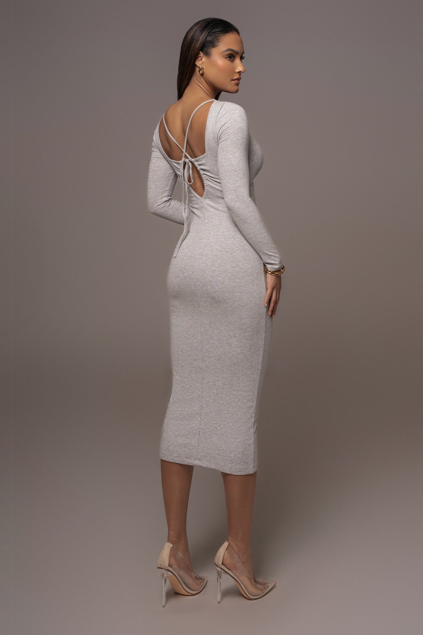 Grey Mesmerize Midi Dress