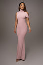 Mauve Adelene Off The Shoulder Maxi Dress