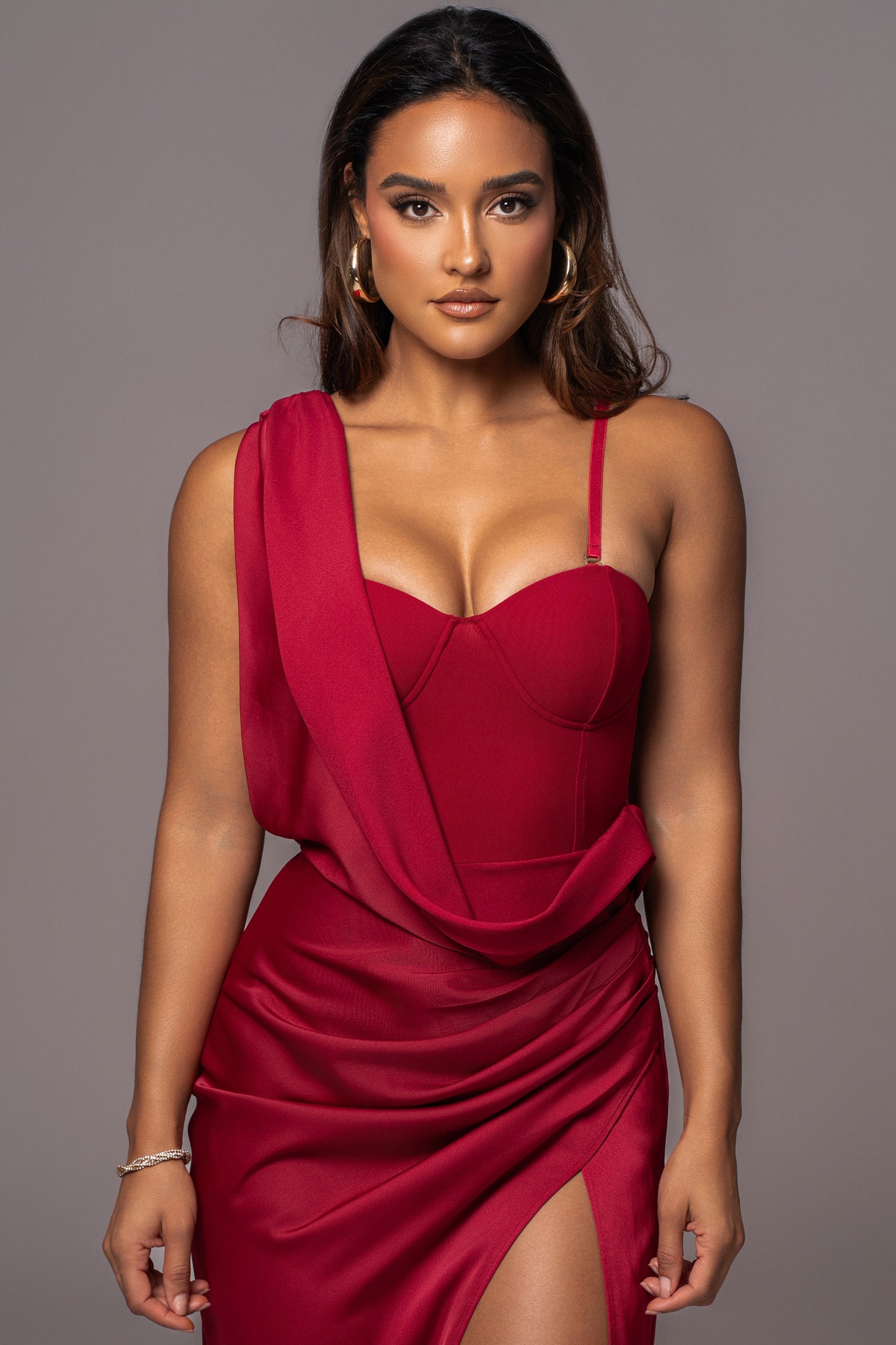 Red KRISTIANA SLIT DRESS