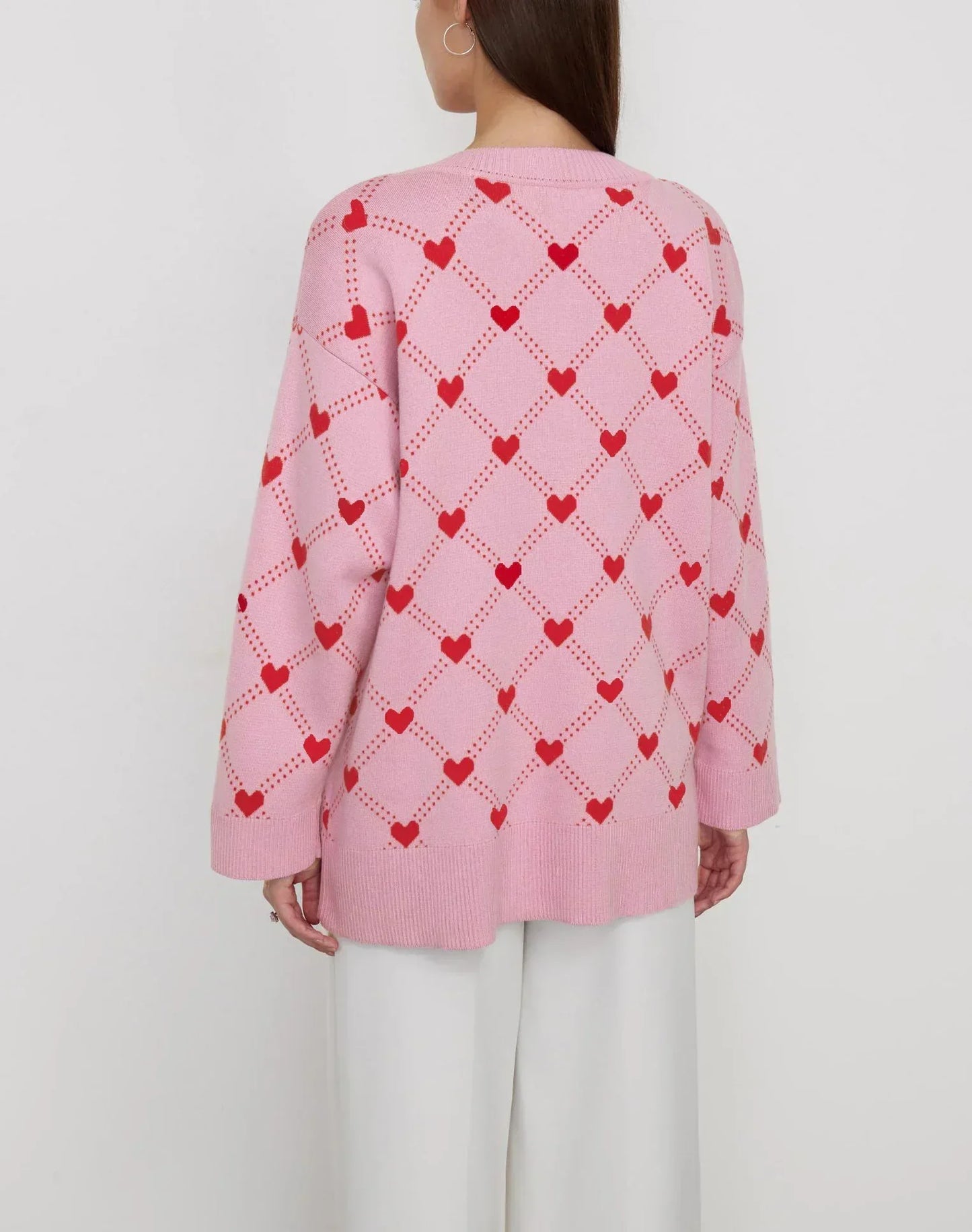 Amy - Heart Print Cardigan