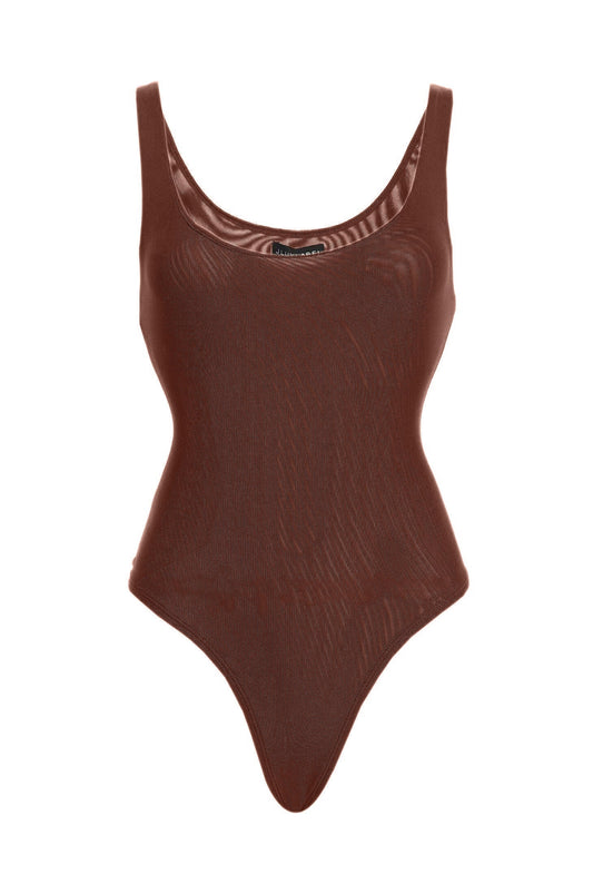 Chocolate Mesh Essential Tank Bodysuit Undergarment